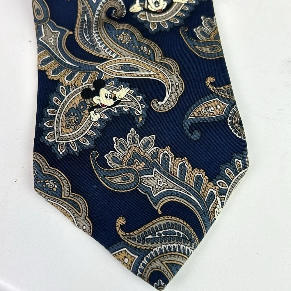 Mickey & Co. Disney Silk Paisley Blue Mickey Mouse Neck Tie